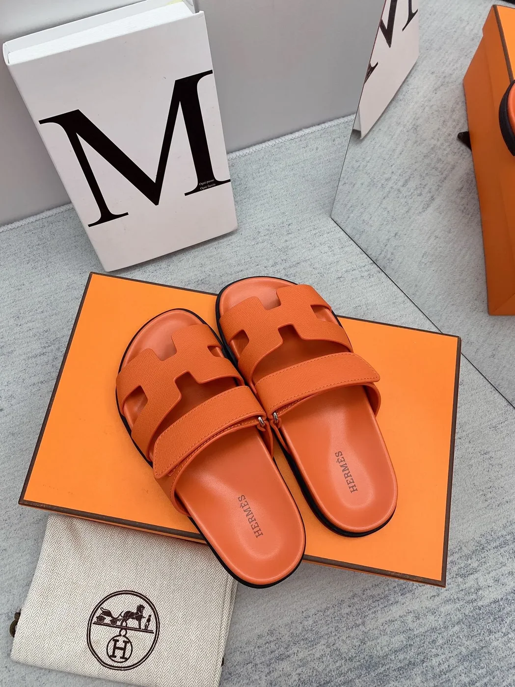 Hermes Chypre Sandal Orange Hermes Chypre Sandal Orange