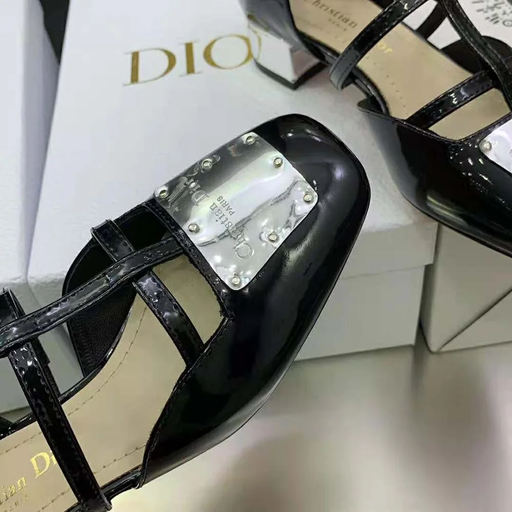 Dior La Parisienne Dior Ballerina Flat Black Patent Calfskin for Women