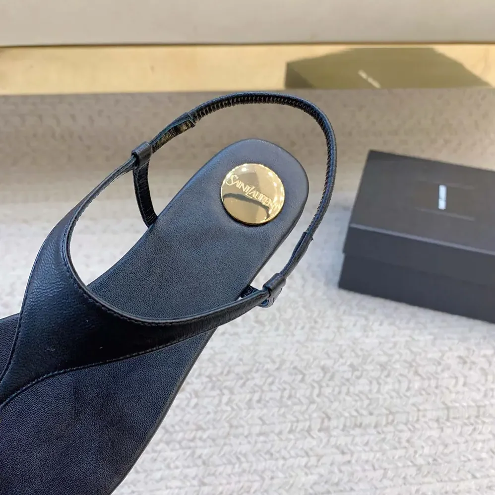 Saint Laurent YSL Cassandra Sandals in Smooth Leather for Women