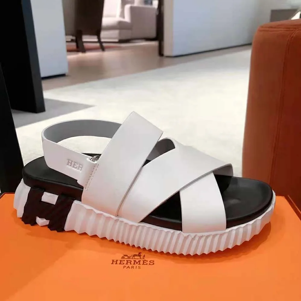 Hermes Electric Sandal in Calfskin for Women in White Hermes Electric Sandal in Calfskin for Women in White