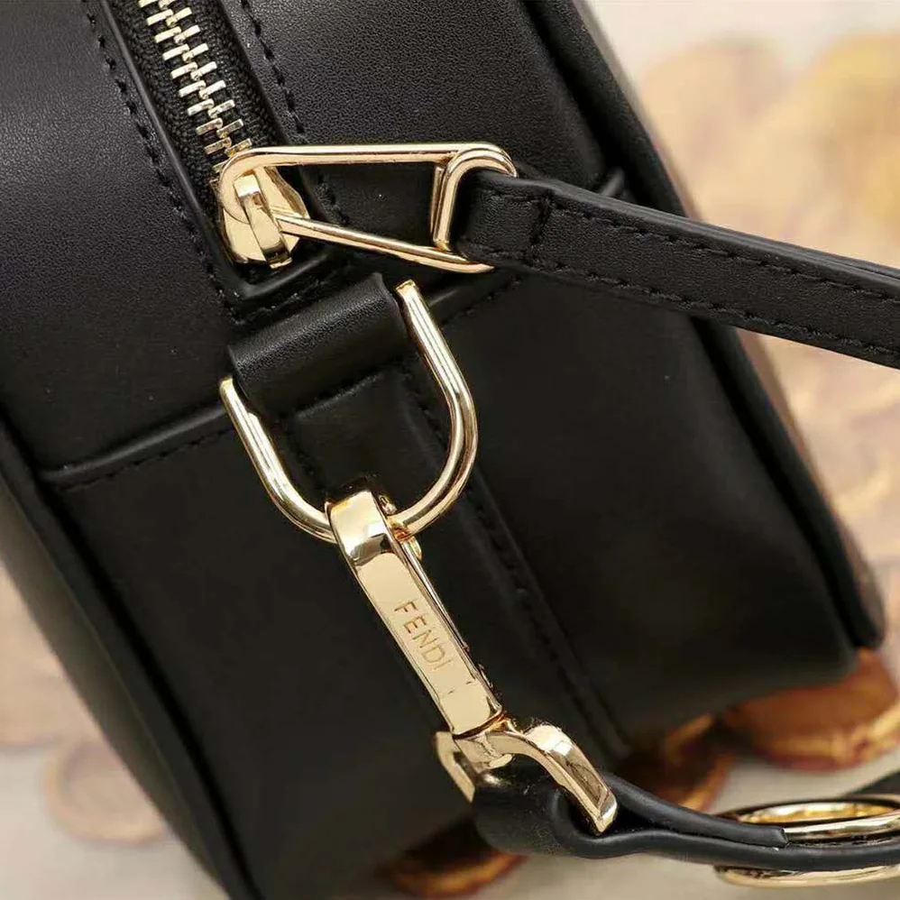 Fendi Camera Case Leather Bag for Women in Black Fendi Camera Case Leather Bag for Women in Black