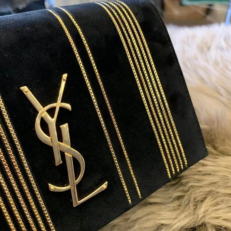 Saint Laurent YSL Kate Small Suede with Chains for Women in Black Saint Laurent YSL Kate Small Suede with Chains for Women in Black