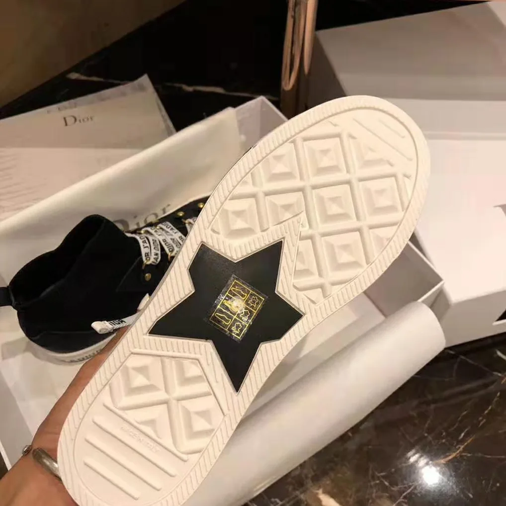 Dior Walk'N'Dior Techincal Knit Mid-Top Sneaker for Women in Black Dior Walk'N'Dior Techincal Knit Mid-Top Sneaker for Women in Black