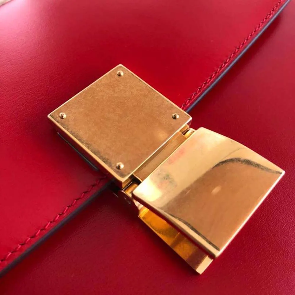 Celine Small Classic Bag in Box Calfskin Leather for Women in Red