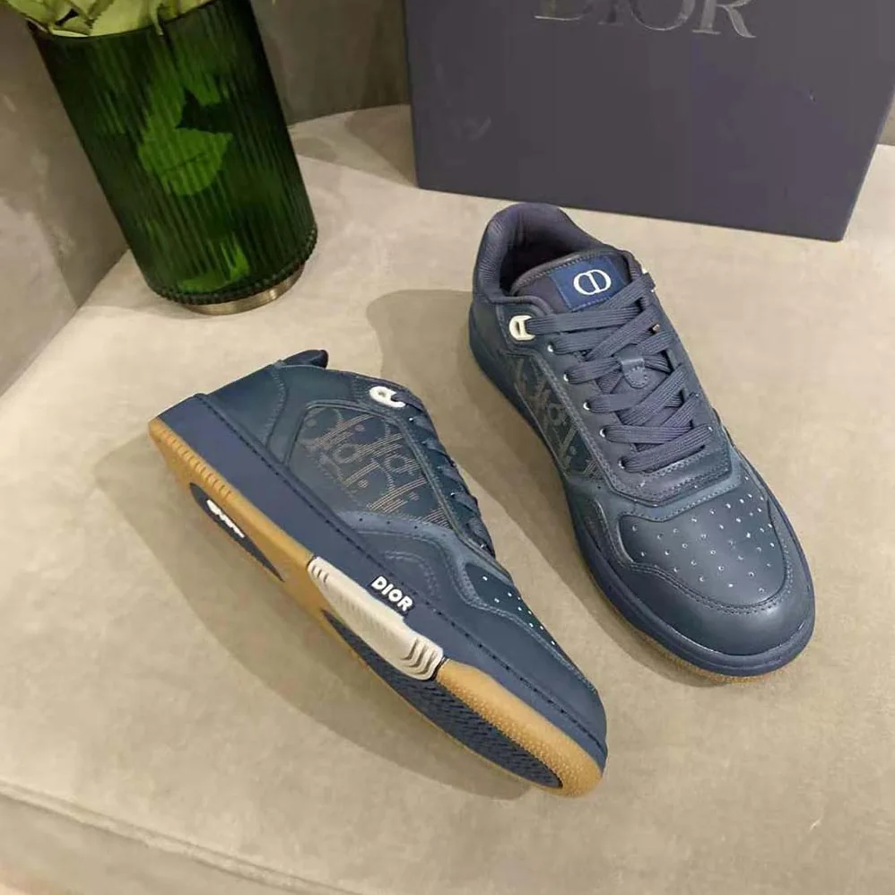 Dior World Tour B27 Low-Top Sneaker for Men in Navy Blue
