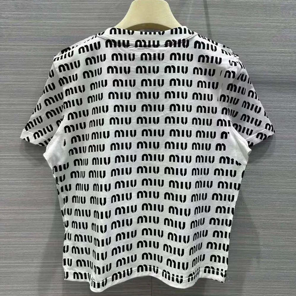 Miu Miu Print Cotton T for Women in shirt with Print Logo Miu Miu Print Cotton T for Women in shirt with Print Logo