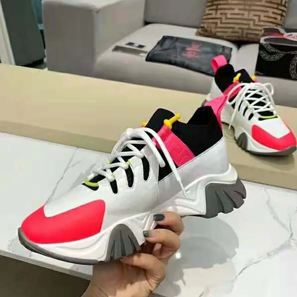 Versace Squalo Knit Sneakers for Women in Pink