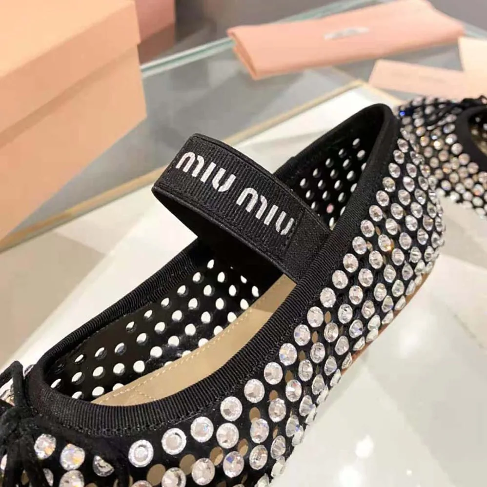 Miu Miu Satin Ballerinas for Women in Black Miu Miu Satin Ballerinas for Women in Black