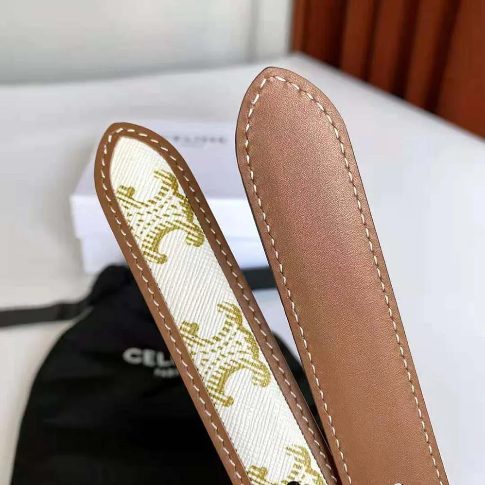 Celine Medium Triomphe Belt in Triomphe Canvas and Calfskin for Women Celine Medium Triomphe Belt in Triomphe Canvas and Calfskin for Women