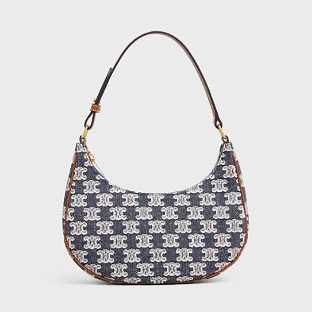 Celine Ava Bag in Textile with Triomphe Embroidery for Women