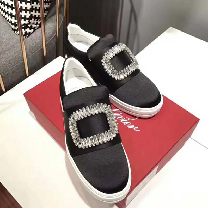 Roger Vivier Shoes Sneaky Viv' Strass Buckle Silk Satin for Women Roger Vivier Shoes Sneaky Viv' Strass Buckle Silk Satin for Women