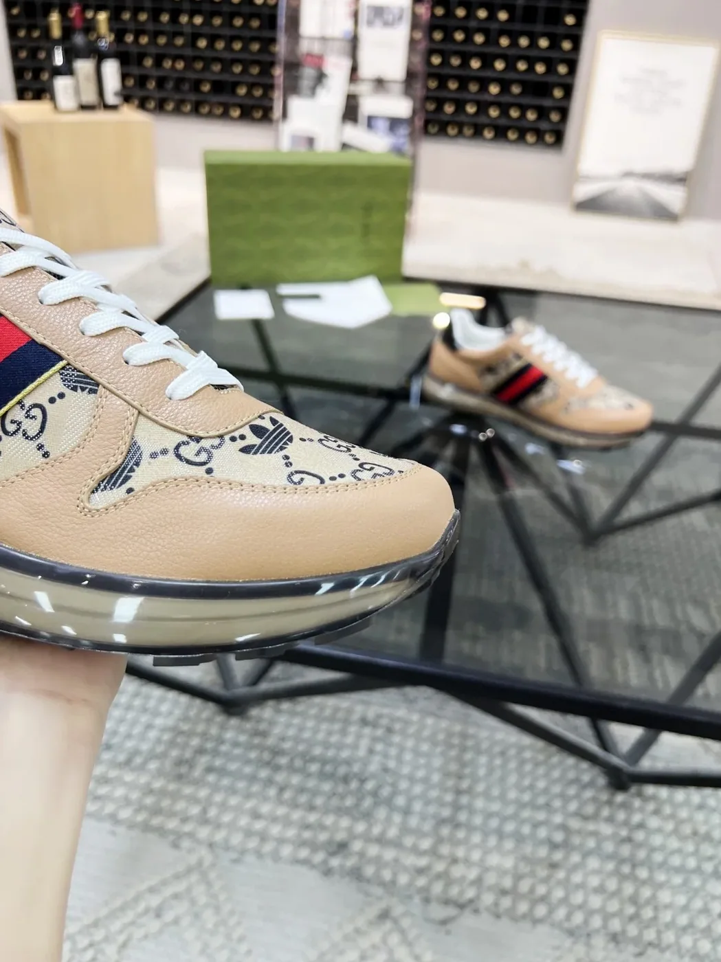Gucci x Adidas GG Sneakers With Web Beige for Men