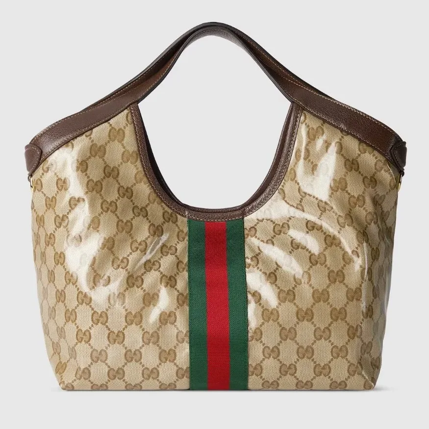 Gucci Giglio Small Tote Bag / Sand And Brown Gold Hardware