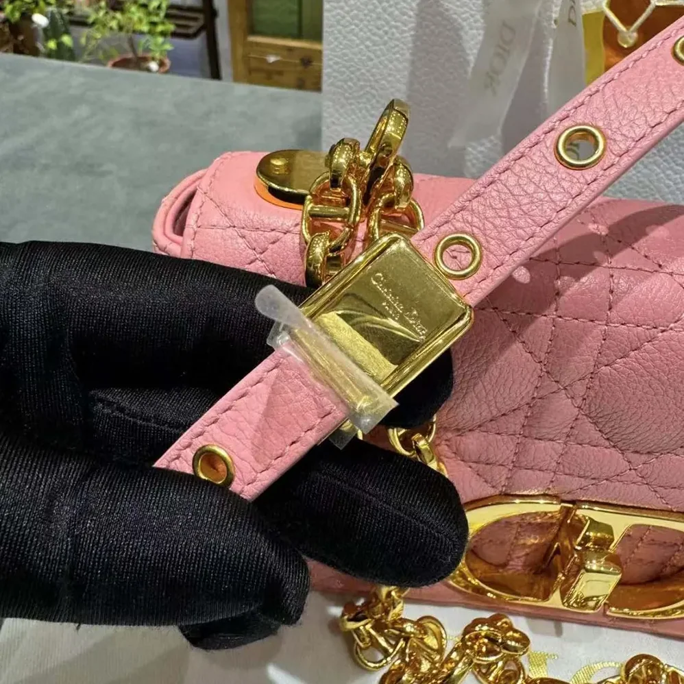 Dior Small Dior Caro Bag Pink Supple Cannage Calfskin for Women Dior Small Dior Caro Bag Pink Supple Cannage Calfskin for Women