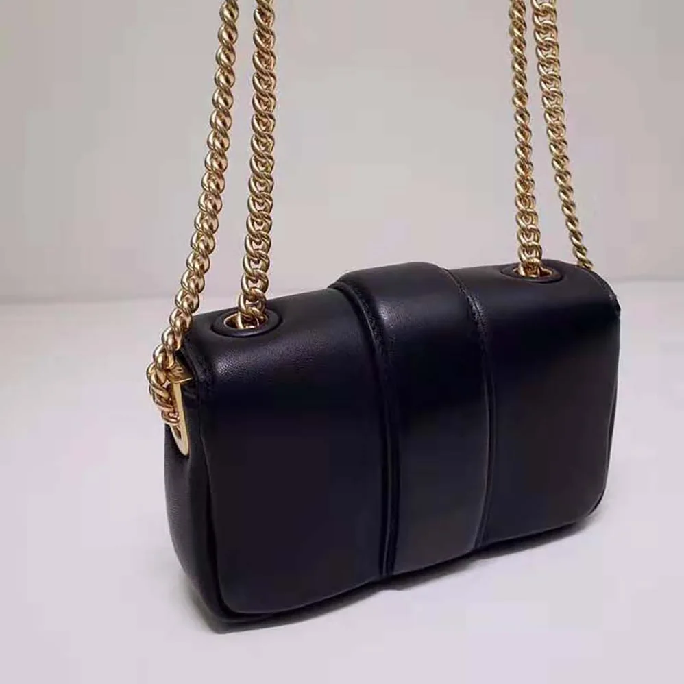 Fendi Mini Baguette Chain Black Nappa Leather Bag for Women Fendi Mini Baguette Chain Black Nappa Leather Bag for Women