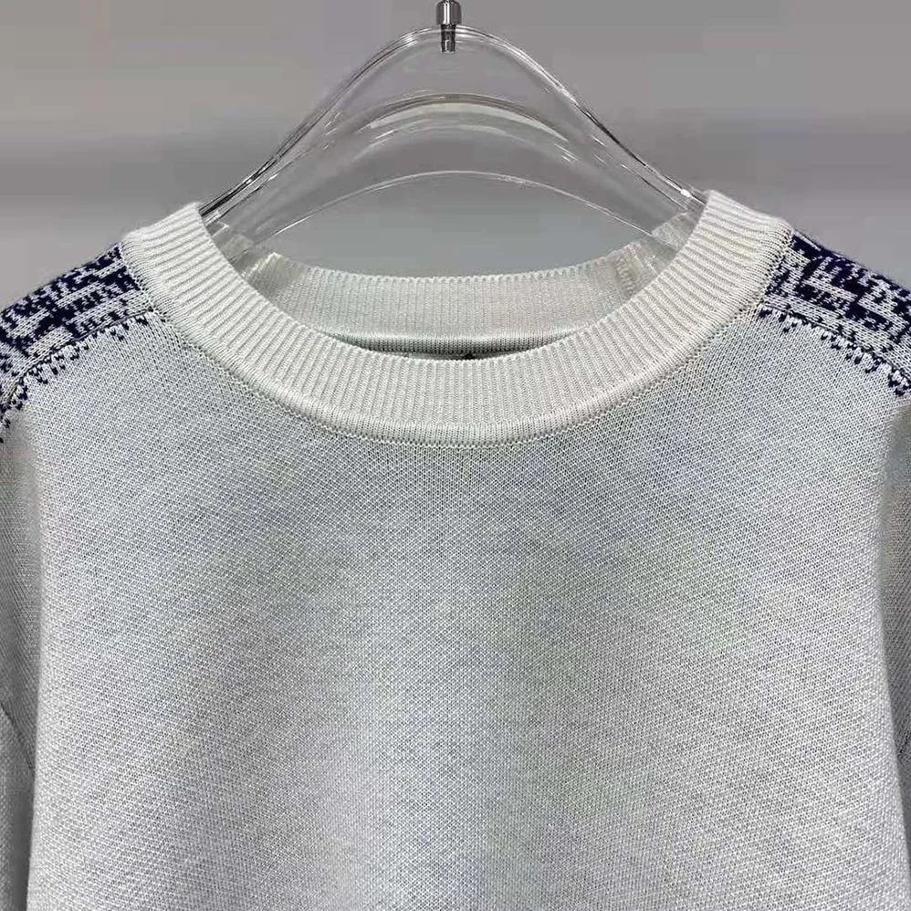 Fendi White Cotton Sweater with an FF Motif for Men Fendi White Cotton Sweater with an FF Motif for Men
