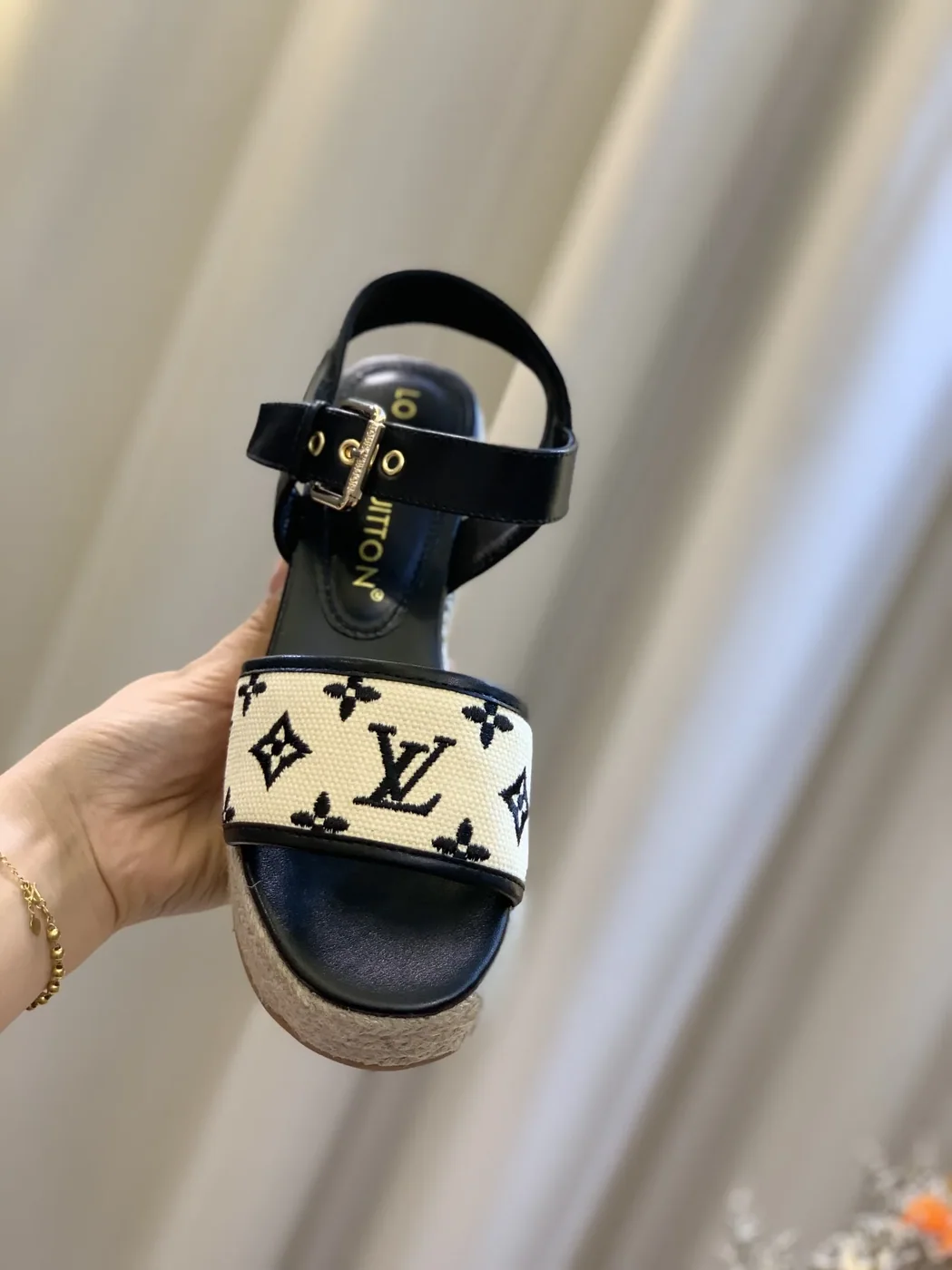 Louis Vuitton Starboard Wedge Sandal Black 1ABT17