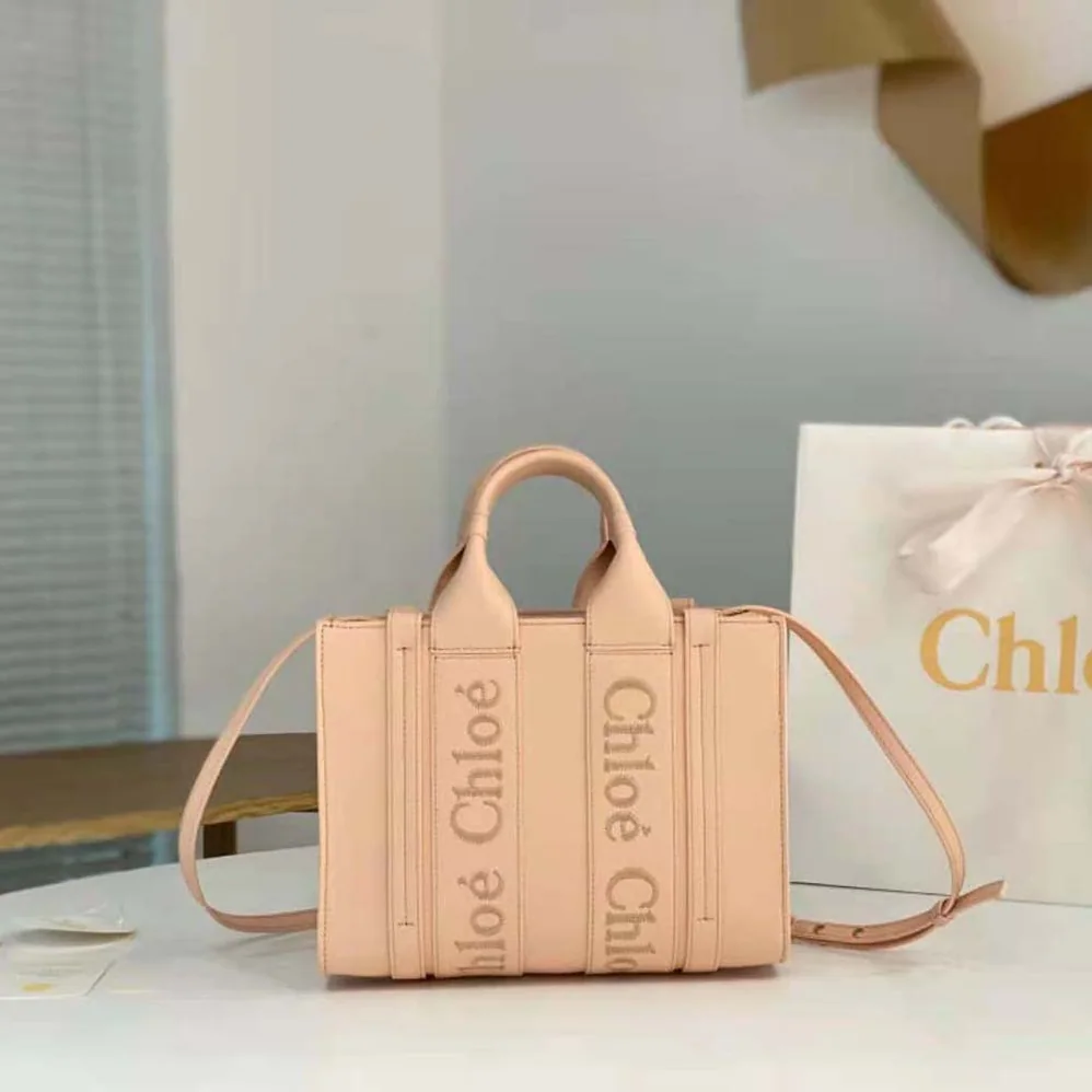 Chloe Mini Woody Tote Bag for Women in Pink Chloe Mini Woody Tote Bag for Women in Pink