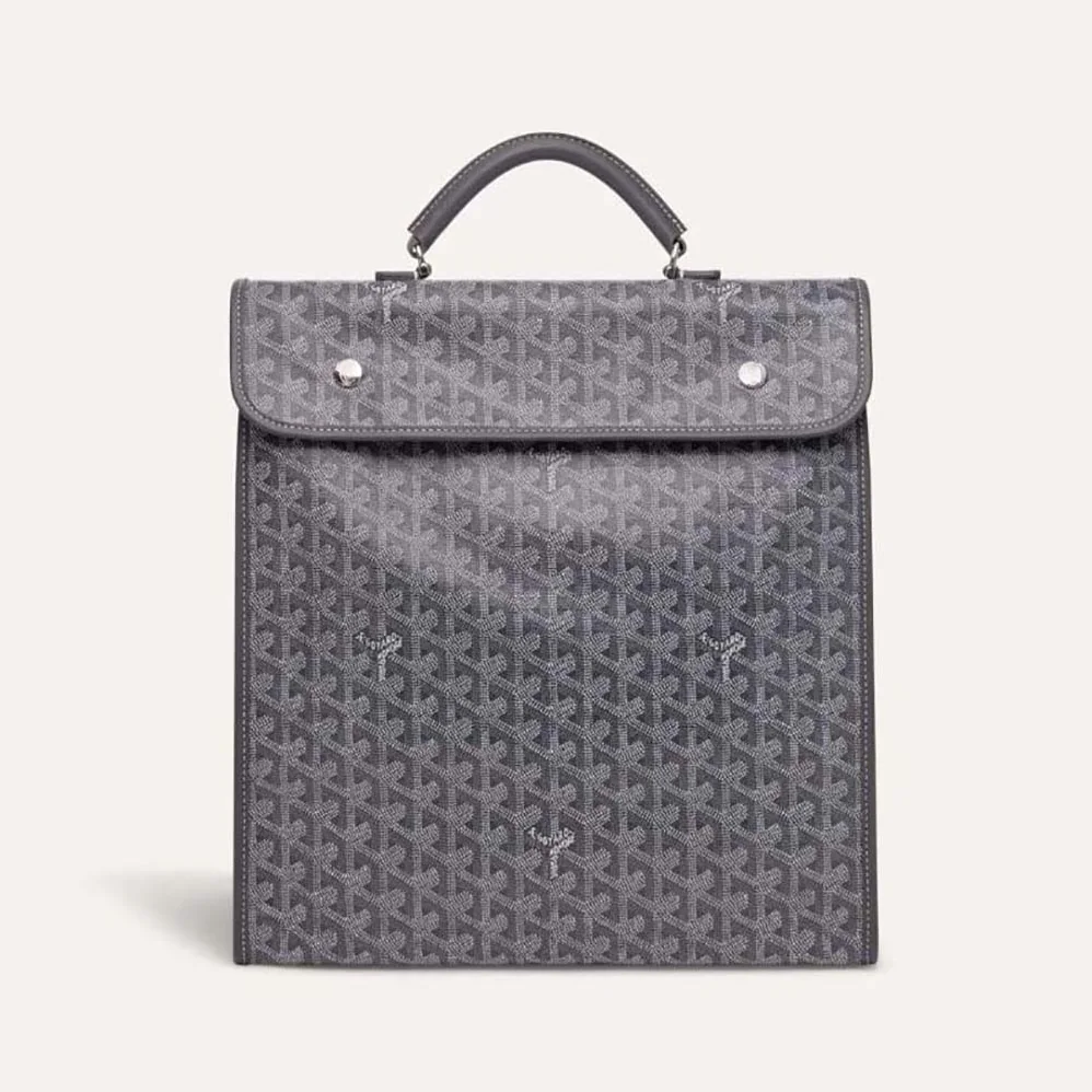 Goyard Saint Léger Backpack in Goyardine Canvas & Chevroches Calfskin for Women in Gray Goyard Saint Léger Backpack in Goyardine Canvas & Chevroches Calfskin for Women in Gray