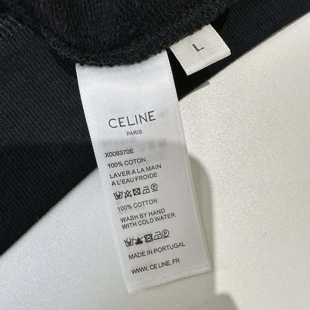 Celine Troubadour Loose Hoodie in Cotton Fleece for Women in Black Celine Troubadour Loose Hoodie in Cotton Fleece for Women in Black