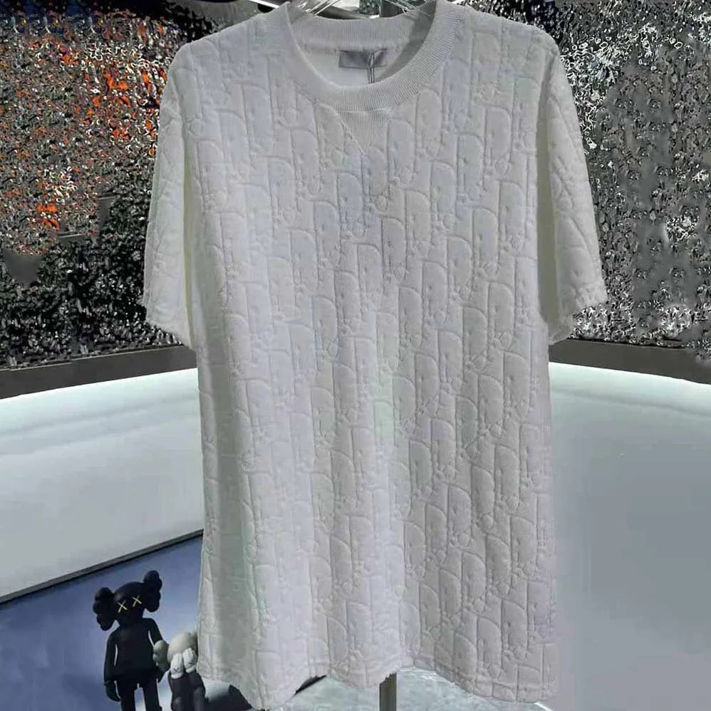 Dior Oblique T-shirt Relaxed Fit Off for Men in White Terry Cotton Jacquard Dior Oblique T-shirt Relaxed Fit Off for Men in White Terry Cotton Jacquard