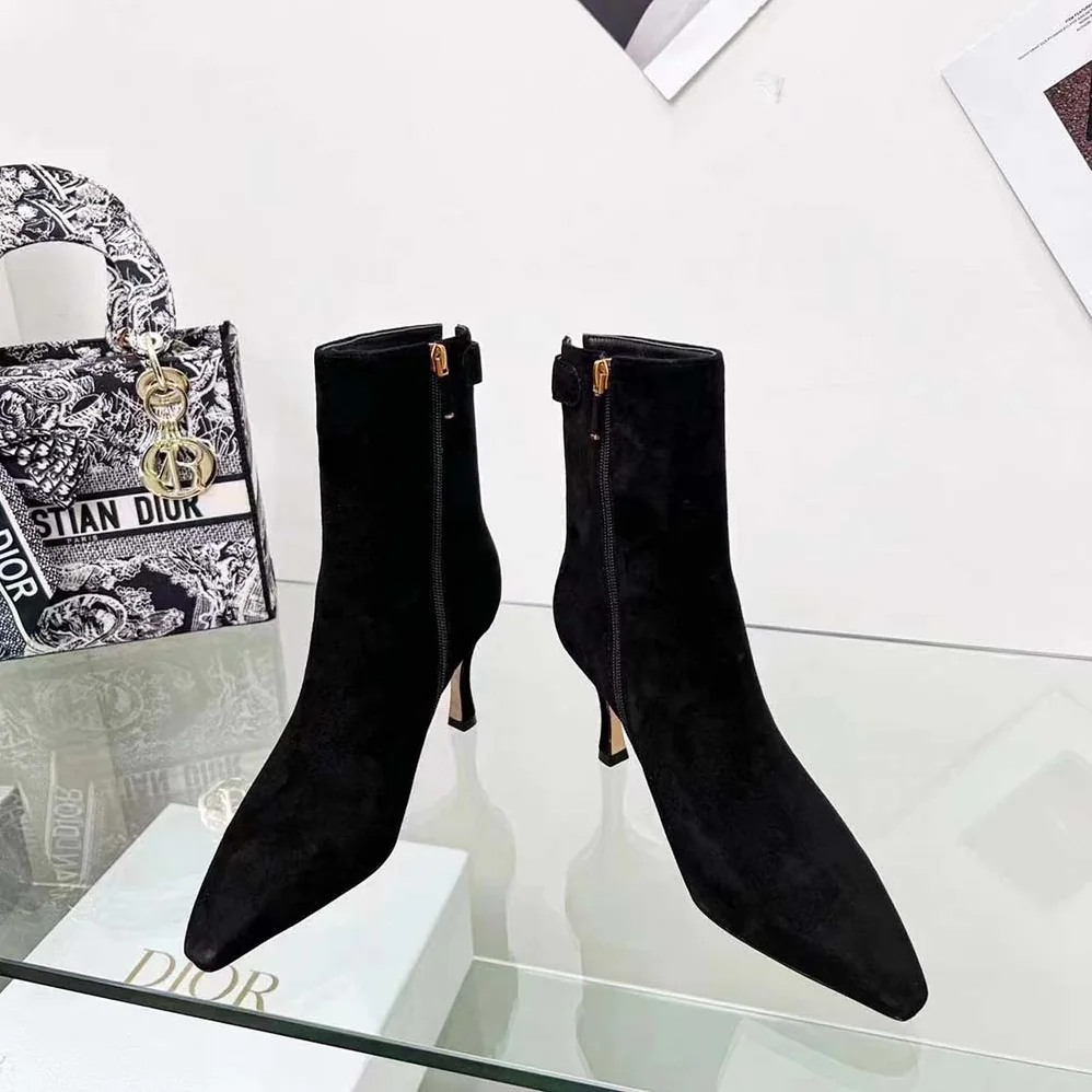 Dior Spectadior Ankle Boot in Stretch Suede Calfskin 65mm Heel for Women Dior Spectadior Ankle Boot in Stretch Suede Calfskin 65mm Heel for Women