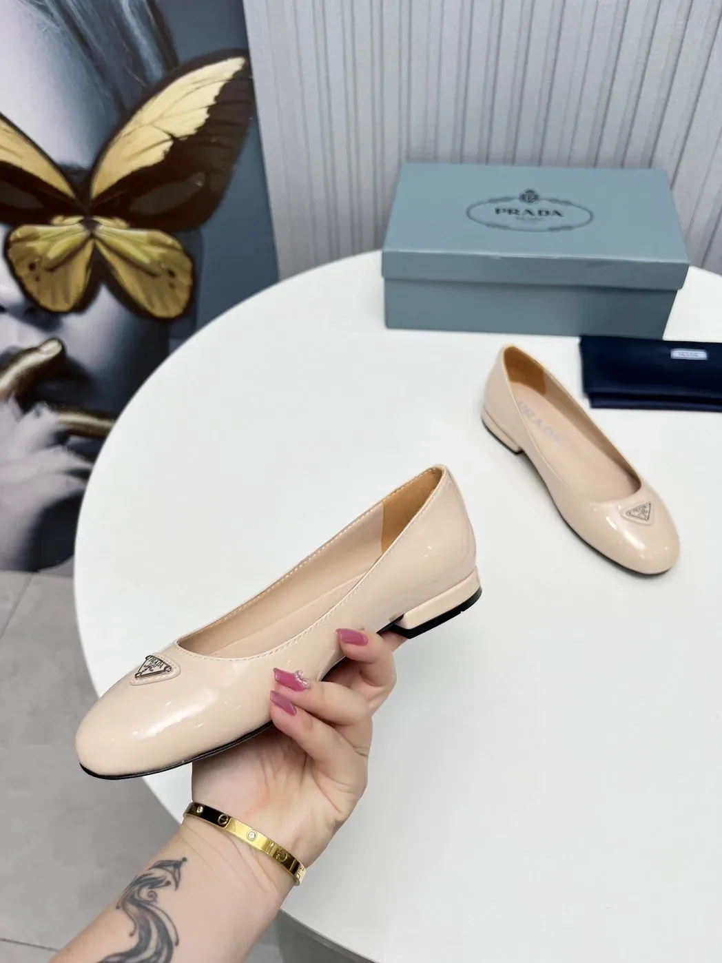 Prada Patent Ballerinas Pink