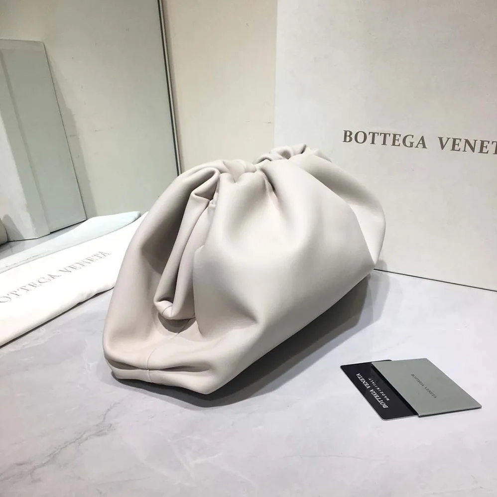 Bottega Veneta Teen Pouch Leather Clutch for Women in White