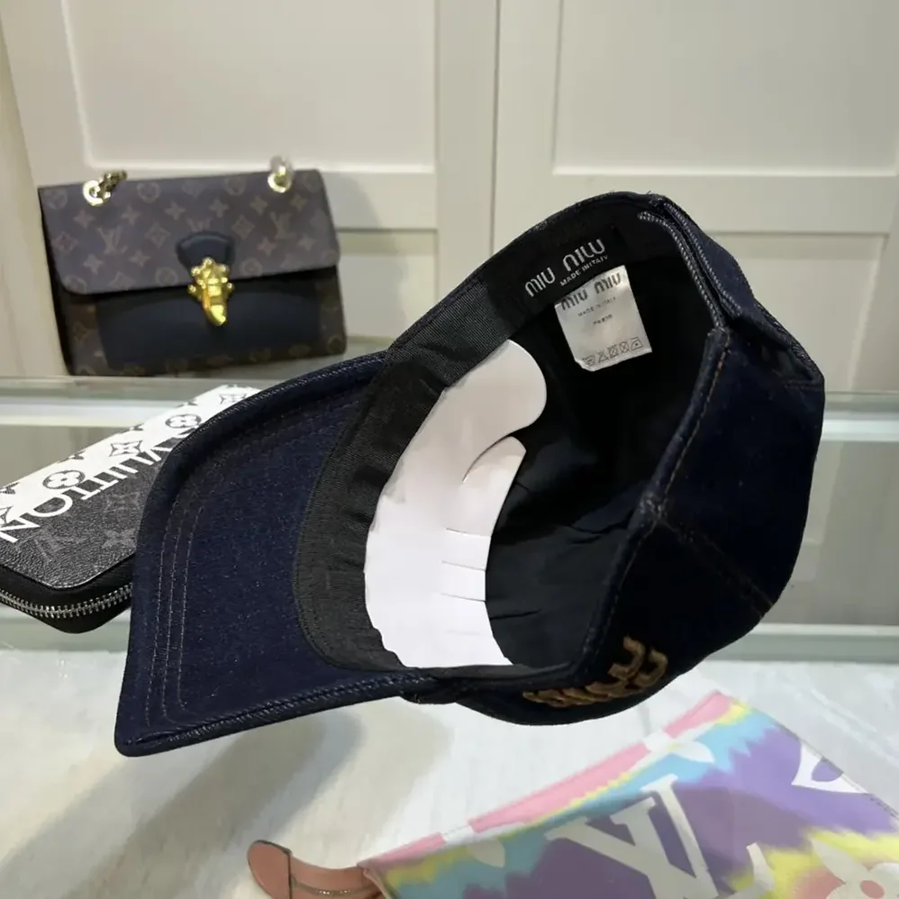 Miu Miu Denim Baseball Cap 5HC274_AJ6_F0QV1 for Women Miu Miu Denim Baseball Cap 5HC274_AJ6_F0QV1 for Women