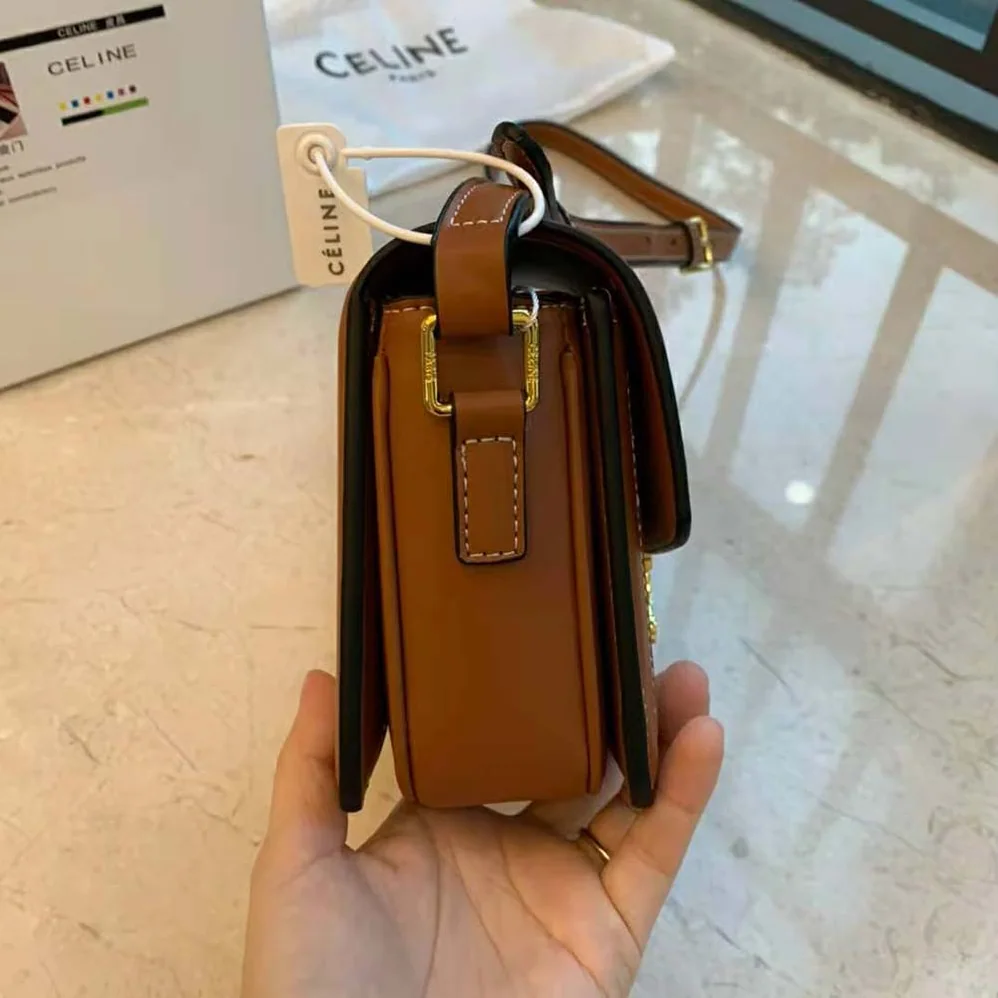 Celine Teen Triomphe Bag in Triomphe Canvas and Calfskin for Women