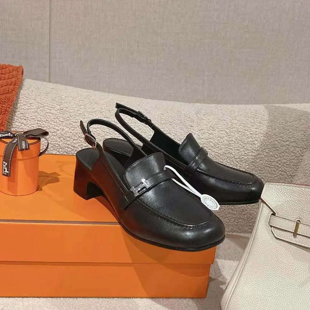 Hermes Infinie 50 Pump in Goatskin-Black H241046Z for Women