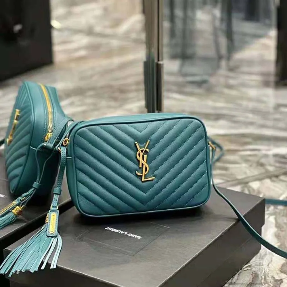 Saint Laurent YSL Lou Camera Bag in Supple Quilted Leather for Women in Dark Green Saint Laurent YSL Lou Camera Bag in Supple Quilted Leather for Women in Dark Green