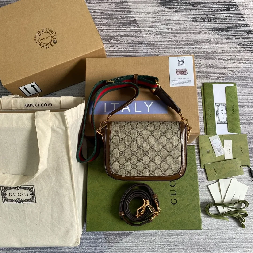 Gucci Horsebit 1955 GG Mini Bag Beige