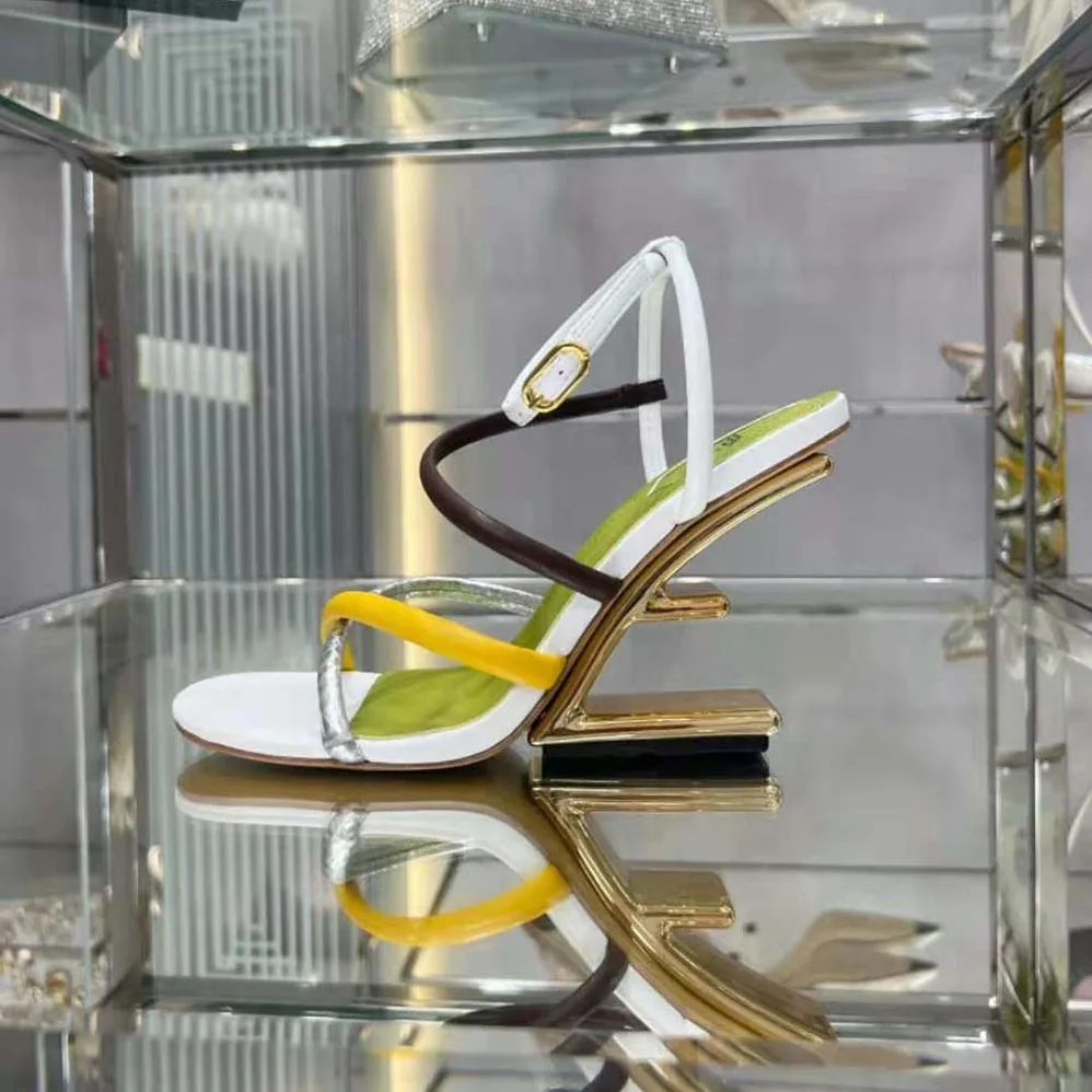Fendi First White Nappa Leather High for Women in Heeled Sandals