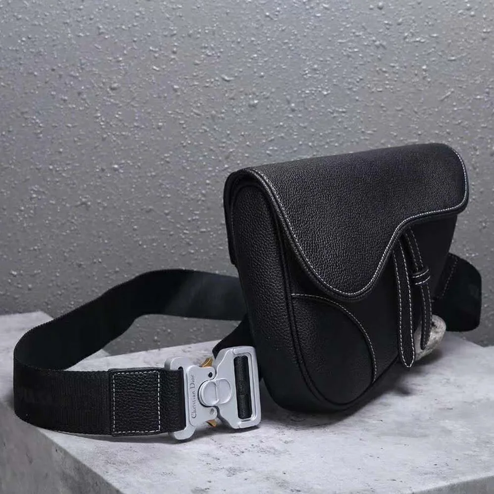 Dior Saddle Bag in Black Calfskin for Men