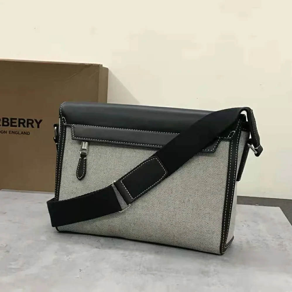Burberry Horseferry Print Canvas Pocket Messenger Bag for Men