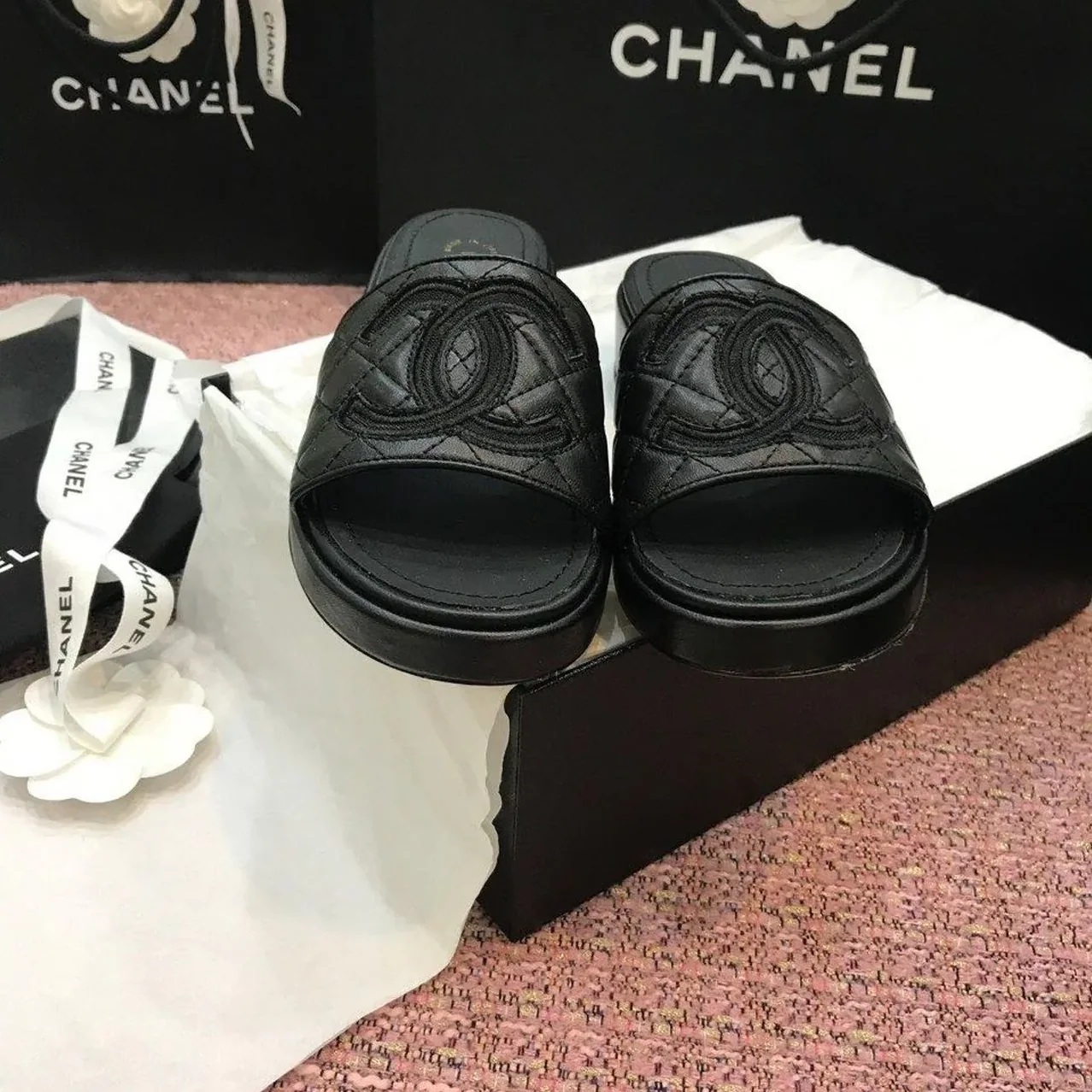 Chanel Mules Black , Shoes