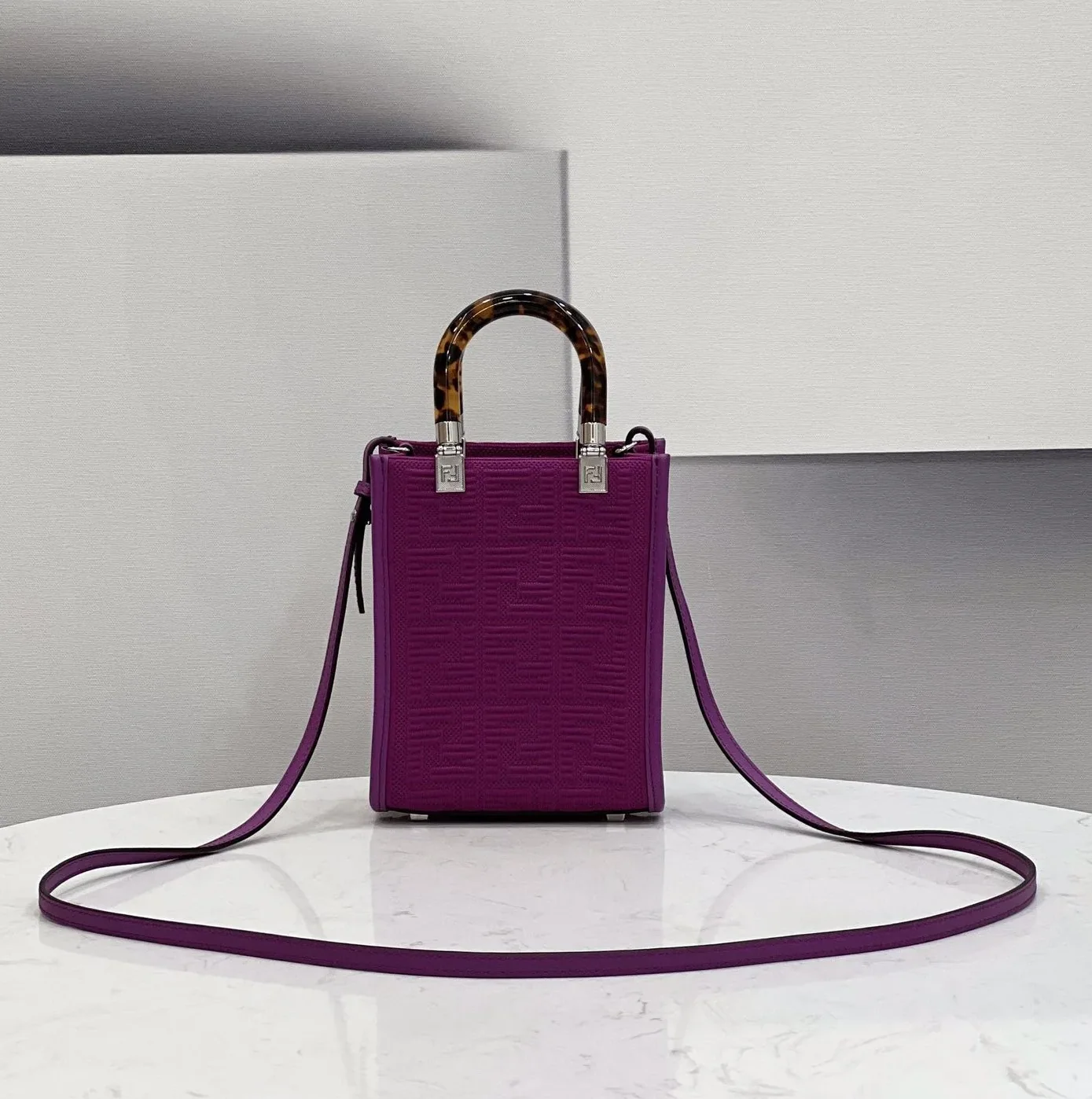 Fendi Mini Sunshine Shopper Purple