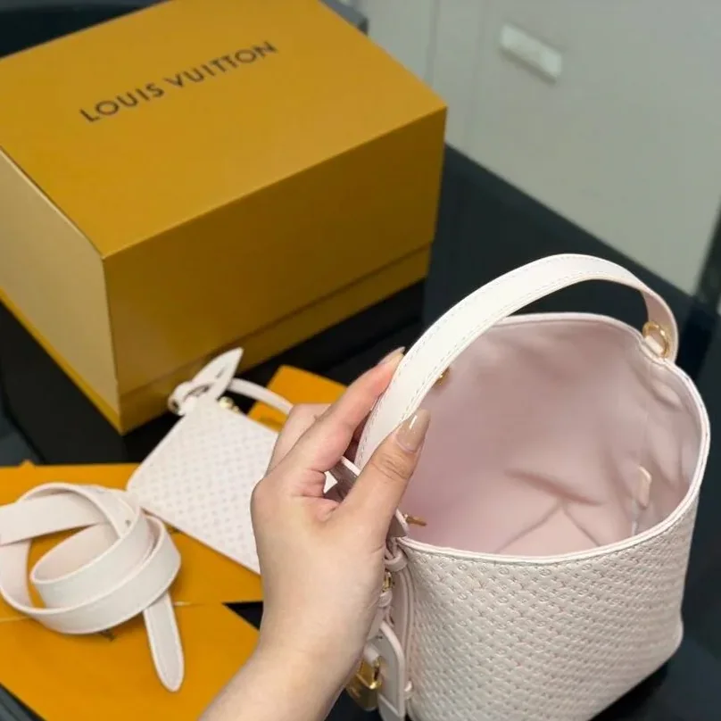 Louis Vuitton All In BB Bucket Shoulder Bag in Light Bliss Gold Hardware