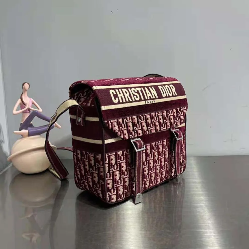 Dior Diorcamp Bag Dior Oblique Embroidery for Men in Maroon Dior Diorcamp Bag Dior Oblique Embroidery for Men in Maroon