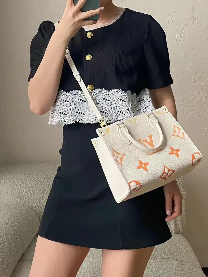 Louis Vuitton OnTheGo PM Tote Bag in Cream Gold Hardware