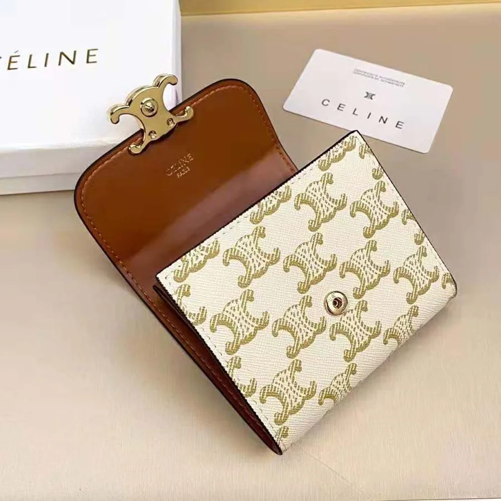 Celine Small Triomphe Wallet in Triomphe Canvas for Women