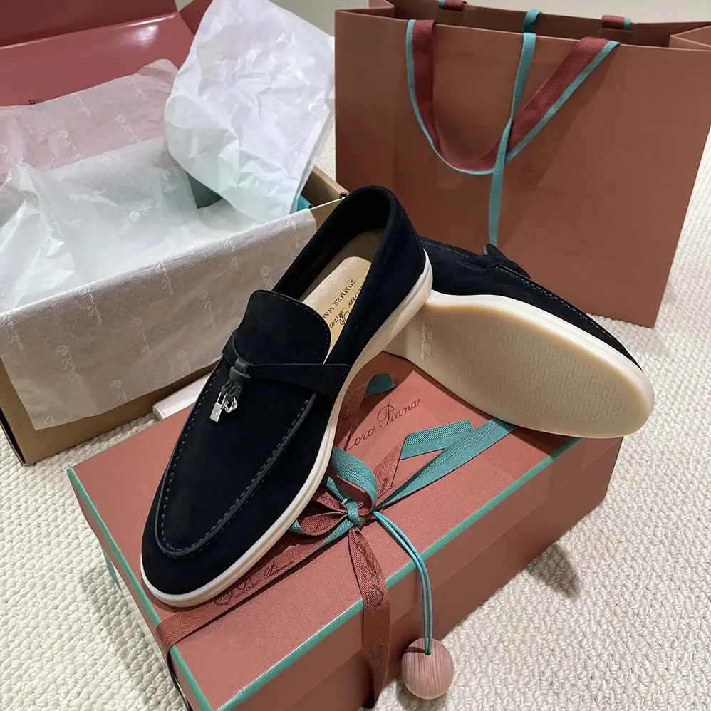 Loro Piana Summer Charms Walk Loafers for Unisex in Black