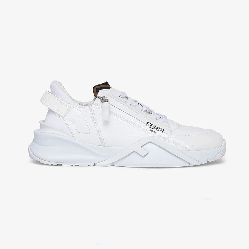 Fendi Sneakers White Caiman Low for Women in Tops