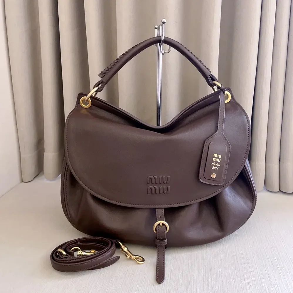 Miu Miu Rendez for Women in Vous Leather Bag Briarwood Miu Miu Rendez for Women in Vous Leather Bag Briarwood