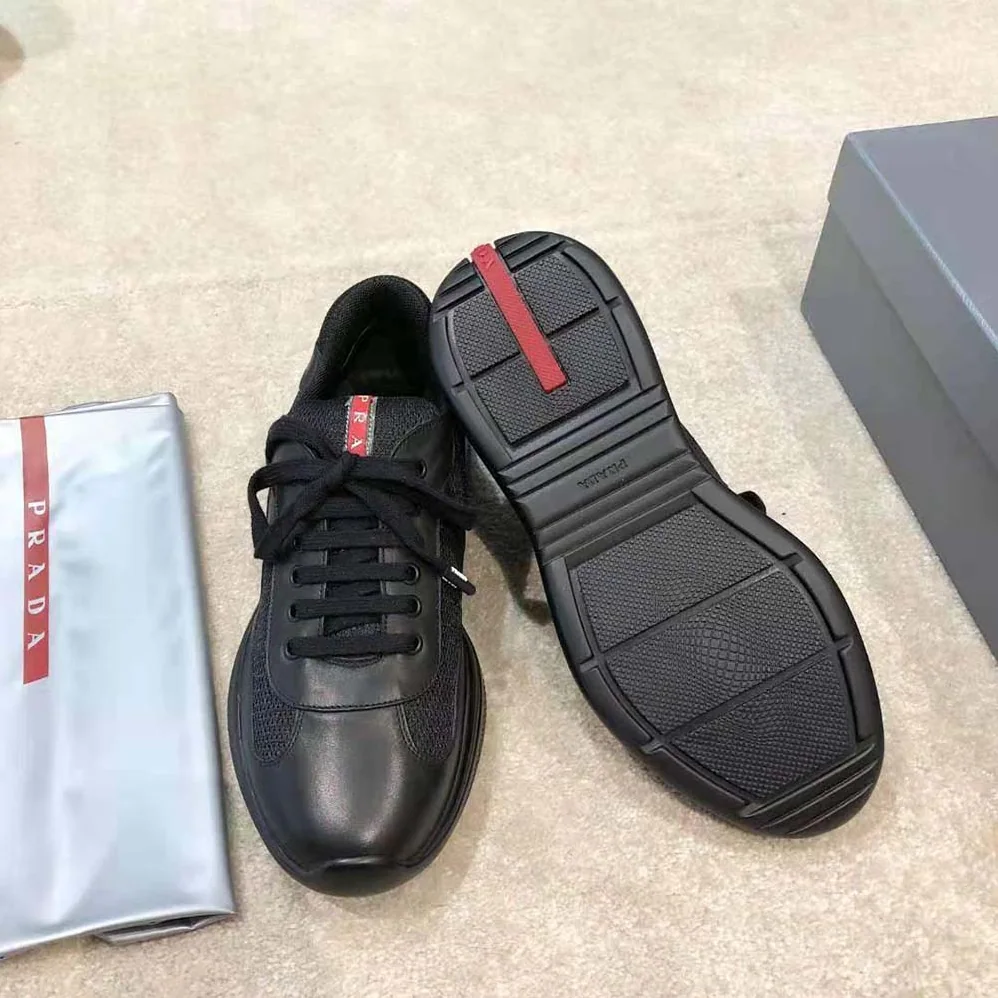 Prada New America'S Cup Leather And Technical Fabric Sneakers for Men Prada New America'S Cup Leather And Technical Fabric Sneakers for Men