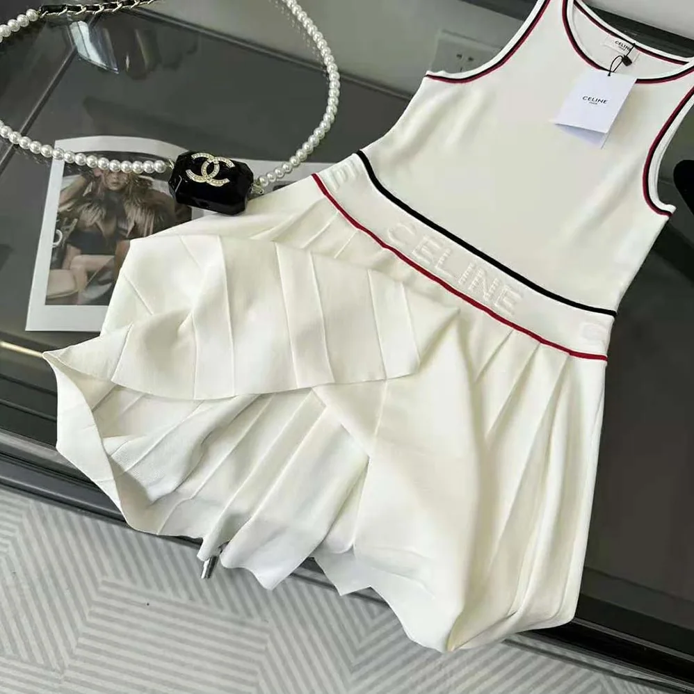 Celine Athletic Dress in Underpinning Viscose for Women in White Celine Athletic Dress in Underpinning Viscose for Women in White
