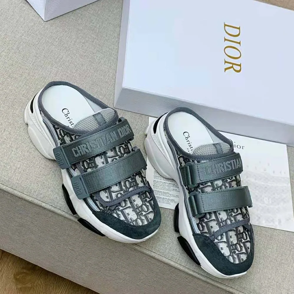 Dior D-Wander Sneaker Deep Gray Dior Oblique Technical Fabric for Women Dior D-Wander Sneaker Deep Gray Dior Oblique Technical Fabric for Women