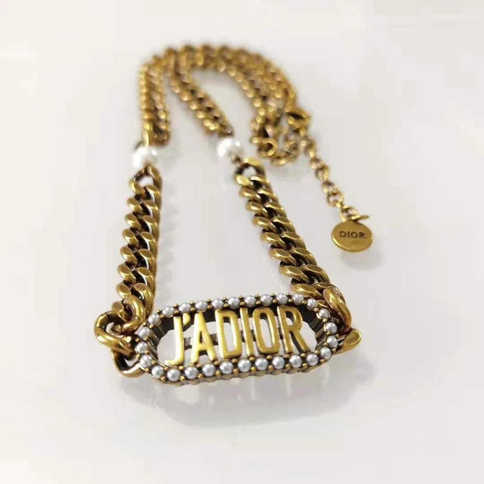 Dior J Adior Choker Antique Gold for Women in Finish Metal
