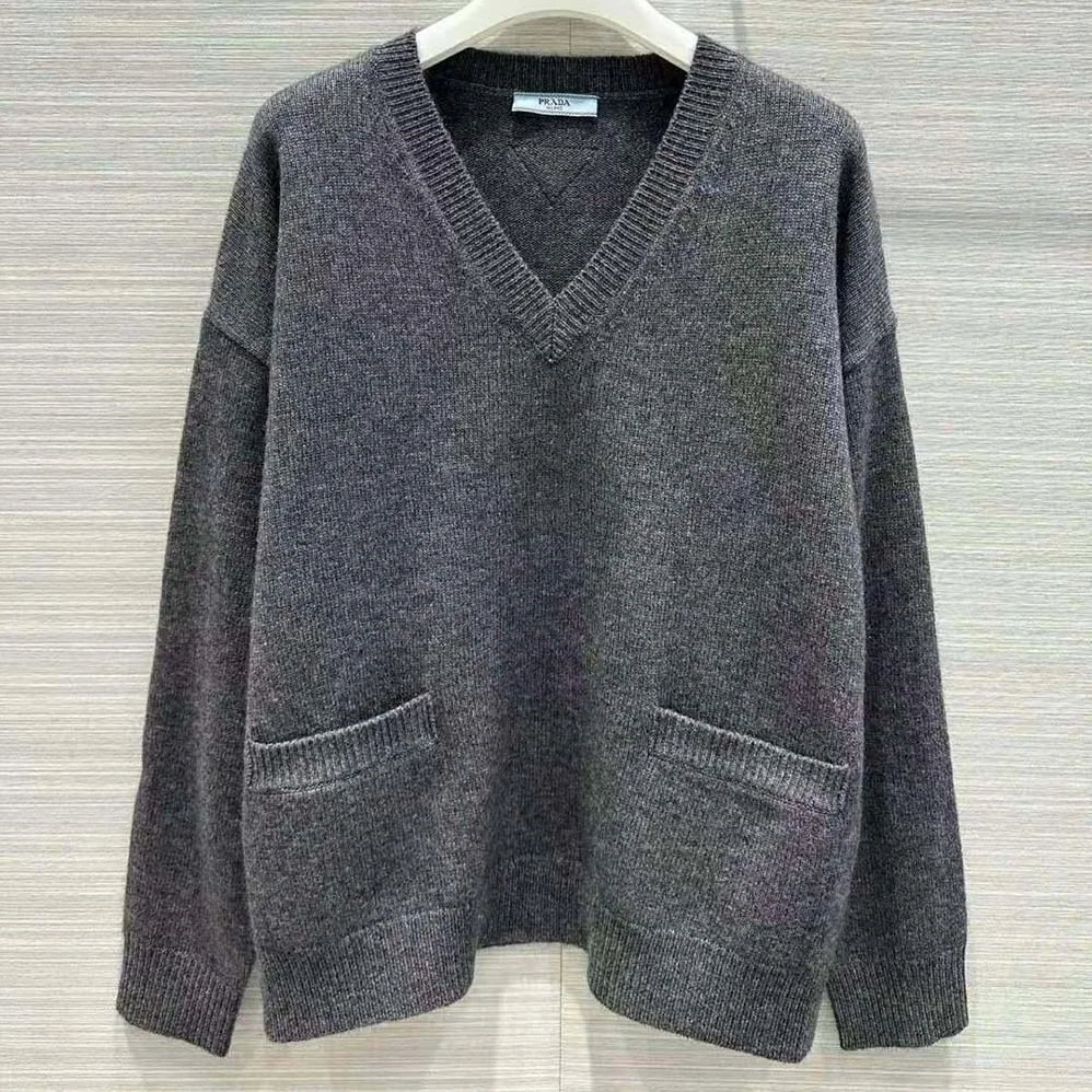 Prada Wool and Cashmere Sweater for Women in Silver Prada Wool and Cashmere Sweater for Women in Silver